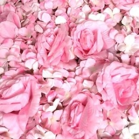 Pink Rose and Hydrangea Flower Wall 60 x 40cm