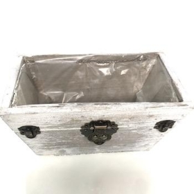 Grey Wash Rectangle Planter 18cm