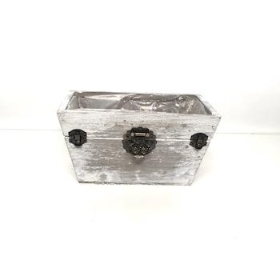 Grey Wash Rectangle Planter 18cm