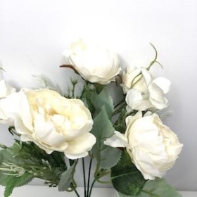 Ivory Peony And Hydrangea Bush 31cm