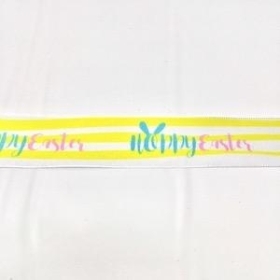 Stripy Happy Easter Ribbon 25mm