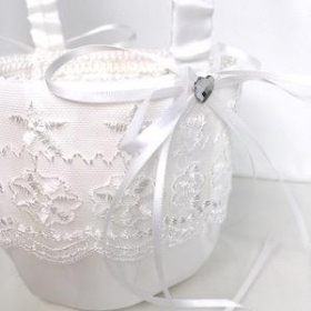 Ivory Lace Flower Girl Bag 23cm