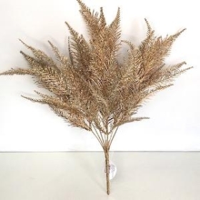 Gold Glitter Fern Bush 44cm 