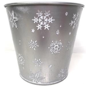 Silver Snowflake Planter 15cm