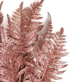 Rose Gold Glitter Fern Bush 54cm