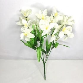 Ivory Wild Lily Bush 38cm