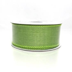 Citrus Green Burlap Ribbon 38mm