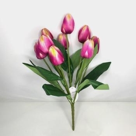 Purple Cream Tulip Bush 43cm