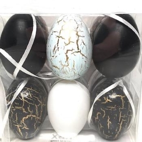 Hanging Crackle Design Eggs x 16