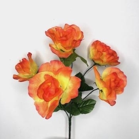 Orange Rose And Ivy Bush 31cm