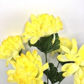 Yellow Chrysanthemum Bush 32cm