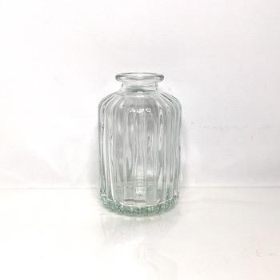 Clear Ribbed Vase 10cm