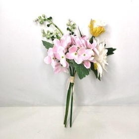 Pink Dahlia And Hydrangea Bundle 32cm
