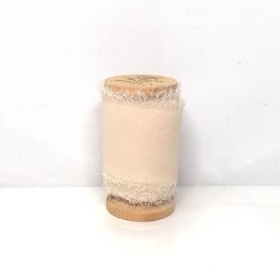 Nude Frayed Edge Chiffon Ribbon 50mm
