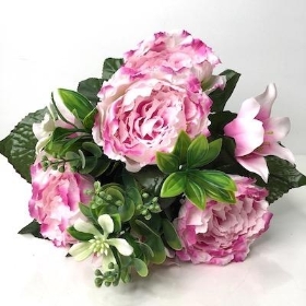 Lilac Peony and Lily Bush 33cm