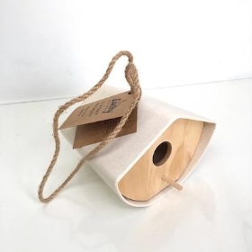 Cream Bamboo Bird Nesting Box 16cm