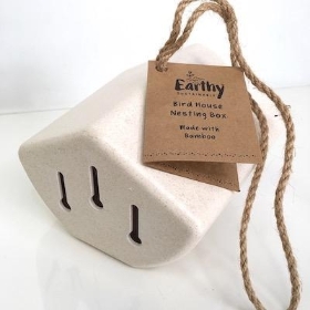 Cream Bamboo Bird Nesting Box 16cm